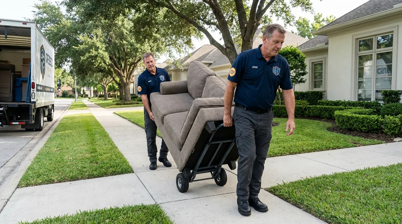 Local residential moving crew loading furniture in Humboldt, TN
